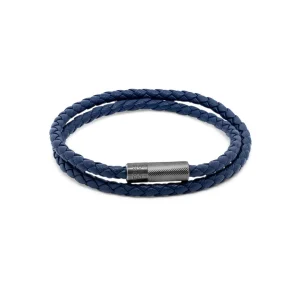 BL9231 BRACELET | BRAIDED LEATHER BLUE